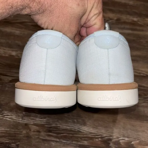 Allbirds mens slip on sneakers blue with brown trim excellent condition M10.