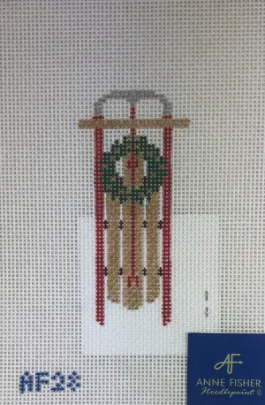 Anne Fisher Needlepoint AF28 Sled Ornament