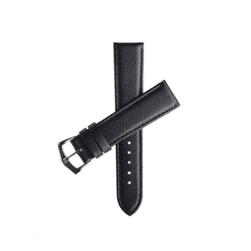 Apple Watch Leather Band ™ Black Saffiano Tone Stitches