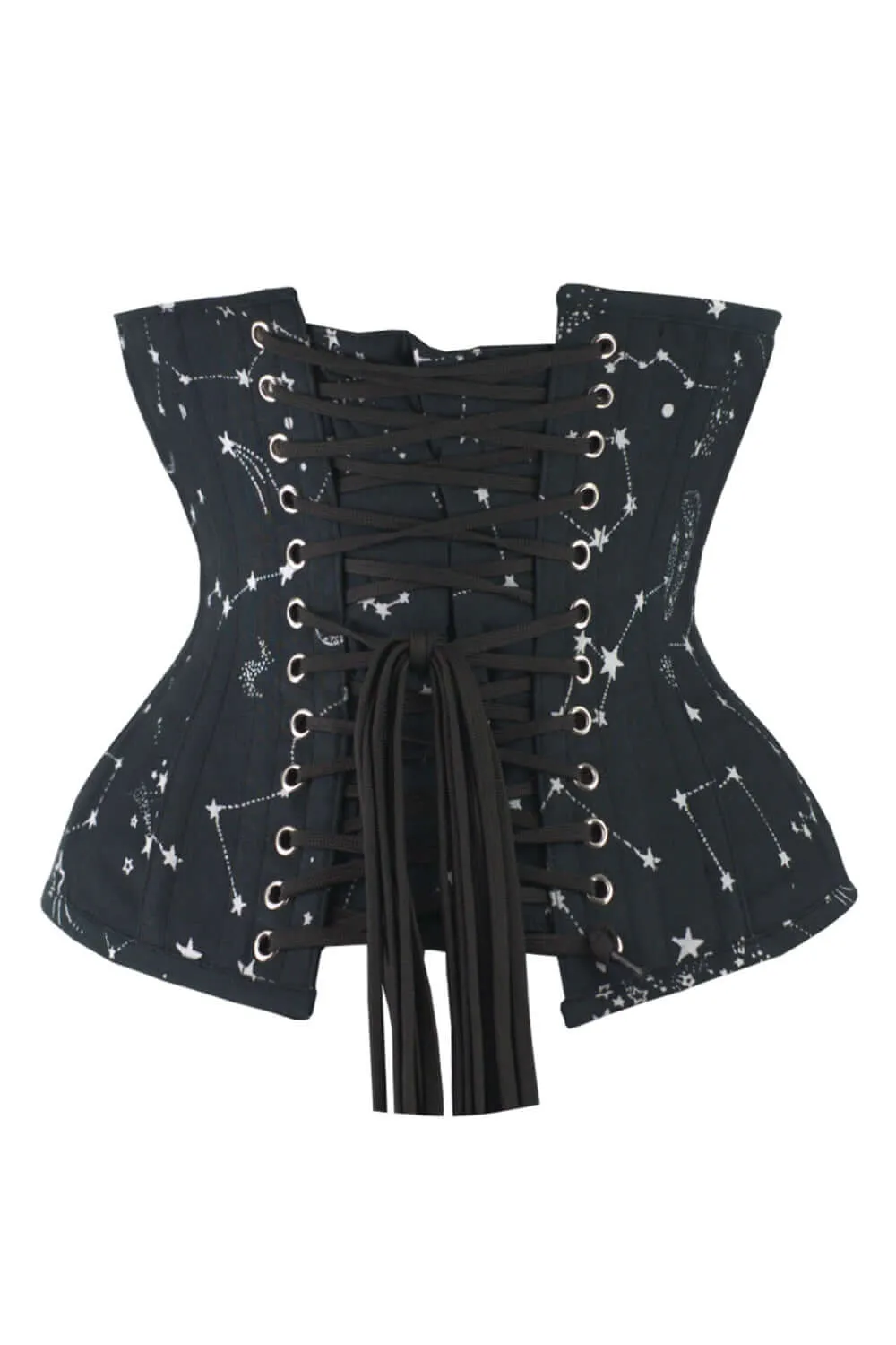 Astronomy cotton print underbust corset