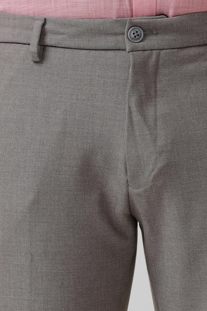 Auto Flux - Ash Gray Stretchable Formal Trousers For Men | Ariser