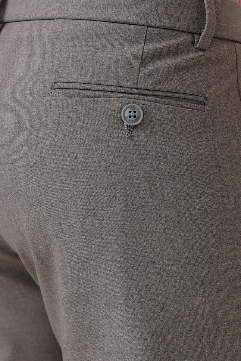 Auto Flux - Ash Gray Stretchable Formal Trousers For Men | Ariser