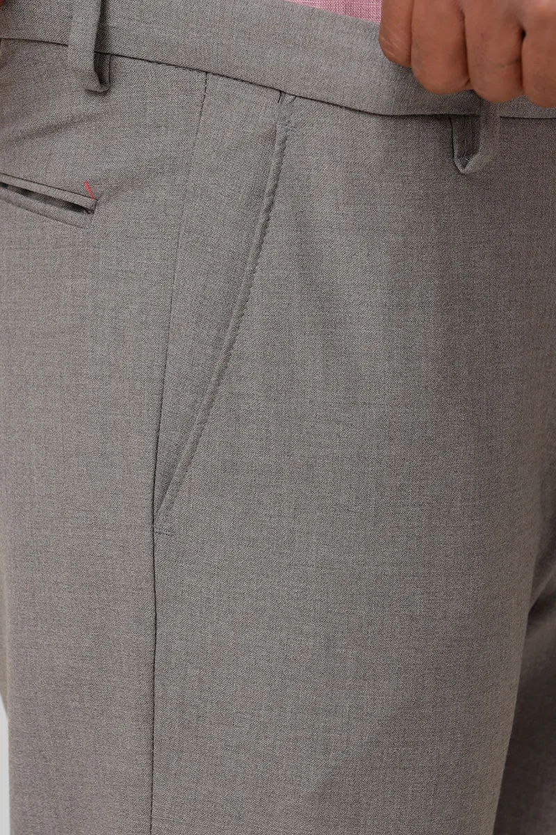 Auto Flux - Ash Gray Stretchable Formal Trousers For Men | Ariser