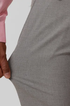 Auto Flux - Ash Gray Stretchable Formal Trousers For Men | Ariser