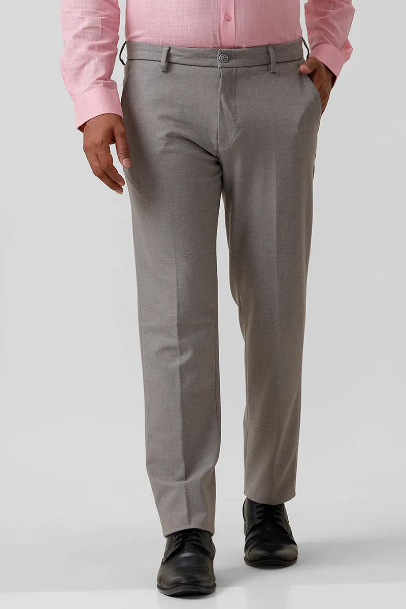 Auto Flux - Ash Gray Stretchable Formal Trousers For Men | Ariser