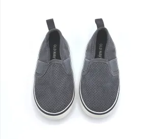 BABY BOY SIZE 5 TODDLER - OLD NAVY, Grey Slip-on Tennis Shoes EUC B9