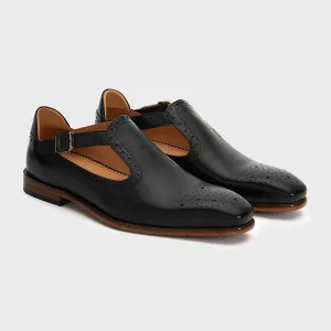 Bagh Brogue | Black Leather