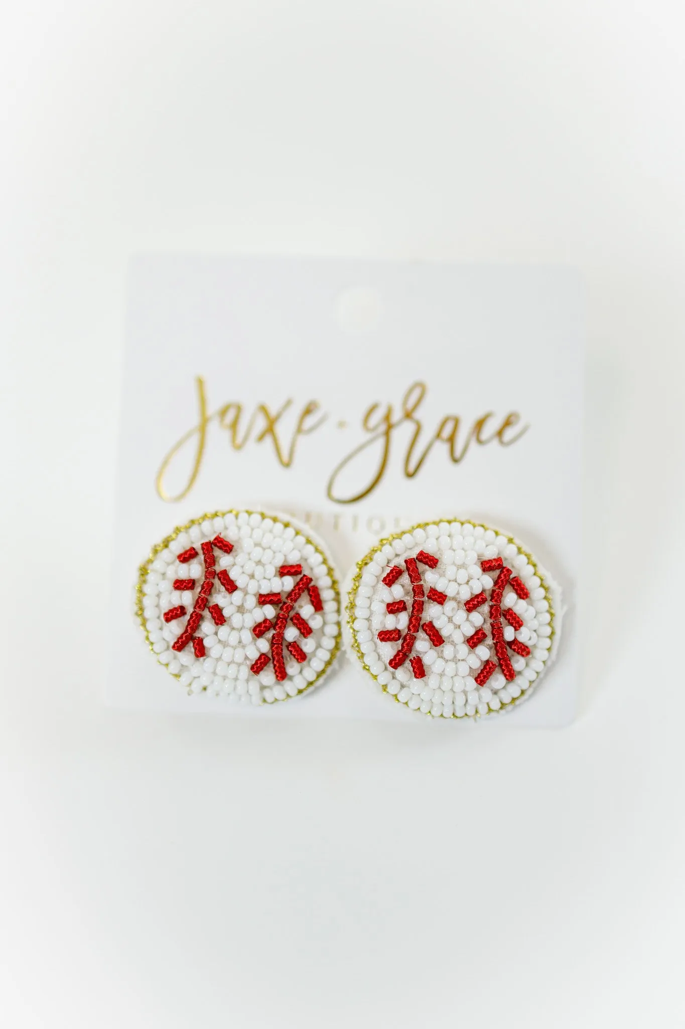 Baseball/Softball Beaded Stud Earrings