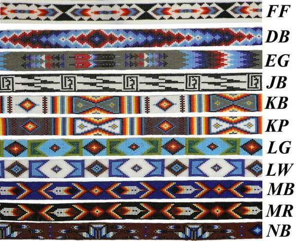 beaded 1” w/leather ties