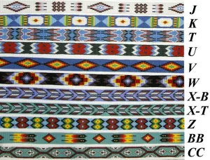 beaded 1” w/leather ties