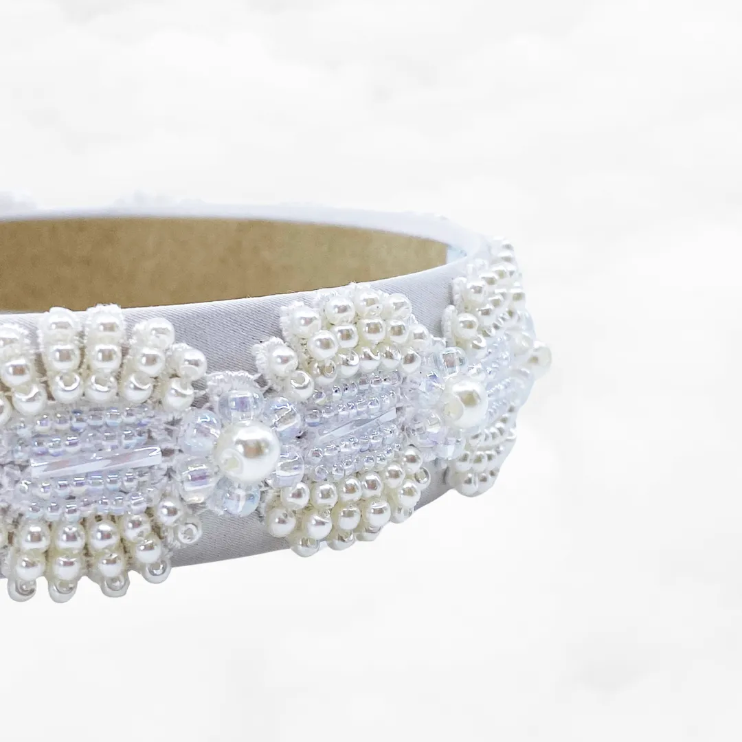 Beaded Embroidered Bridal Headband