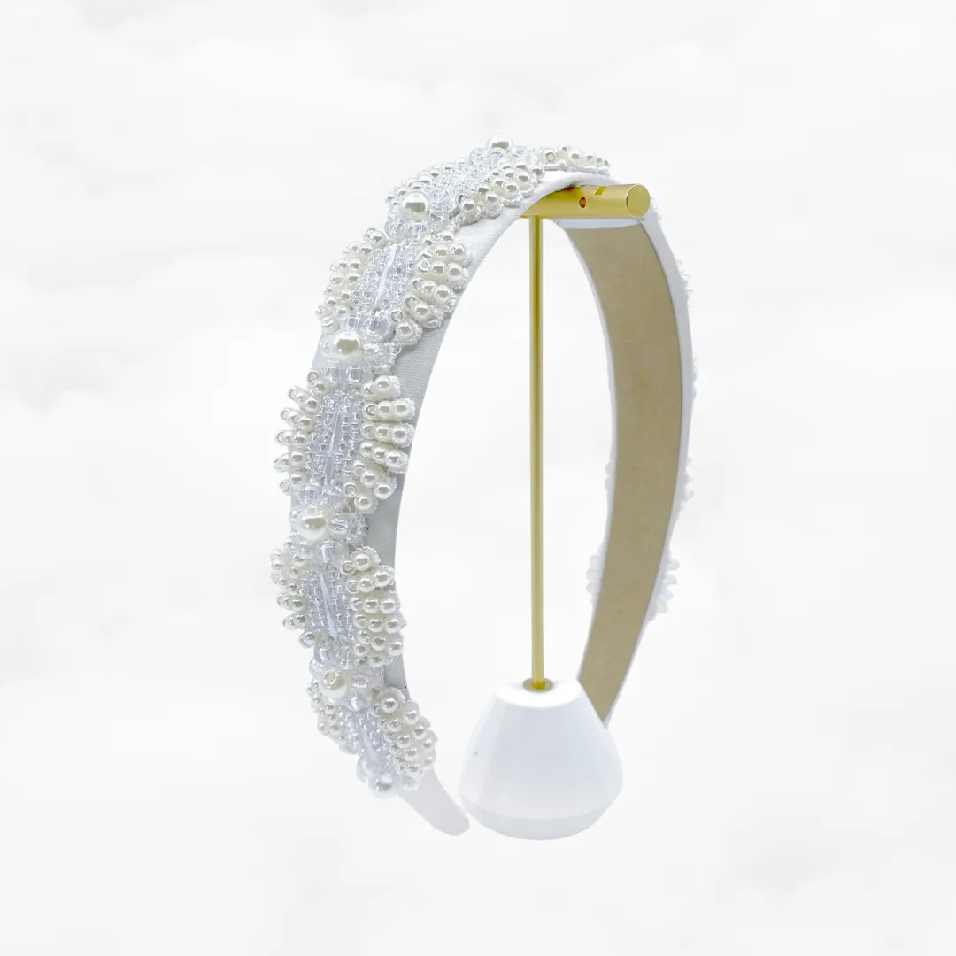 Beaded Embroidered Bridal Headband