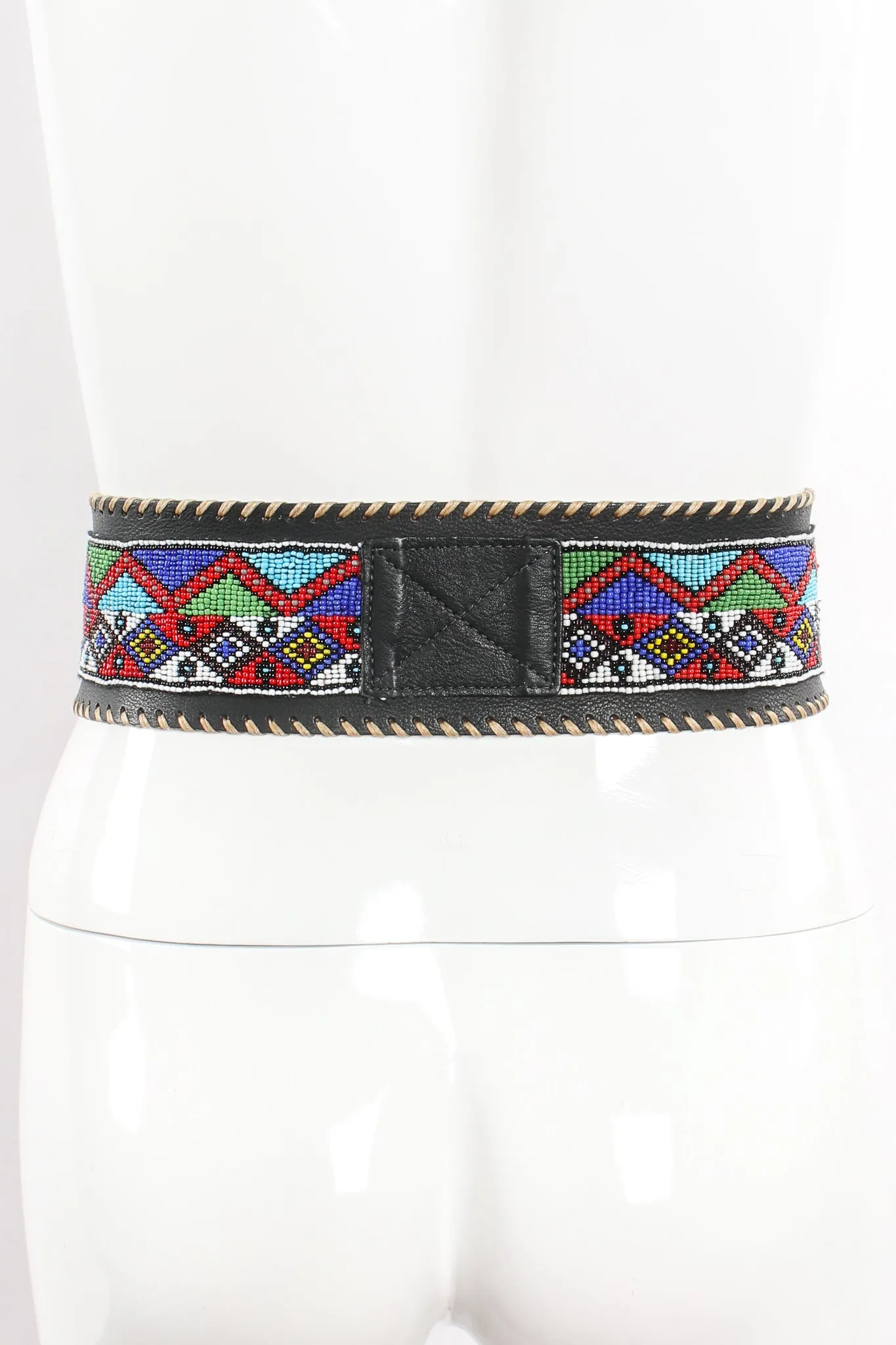 Beaded Leather Belt