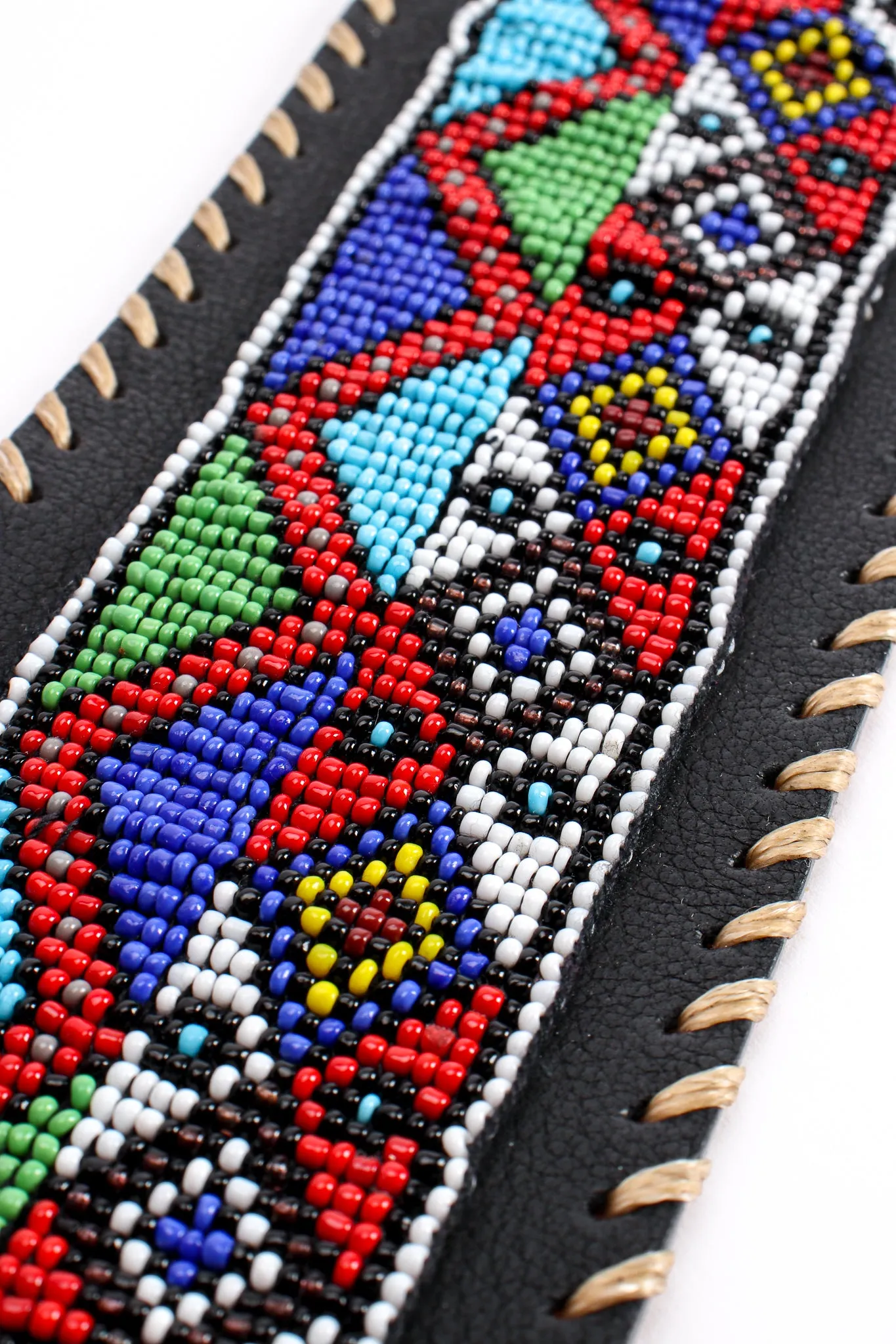 Beaded Leather Belt