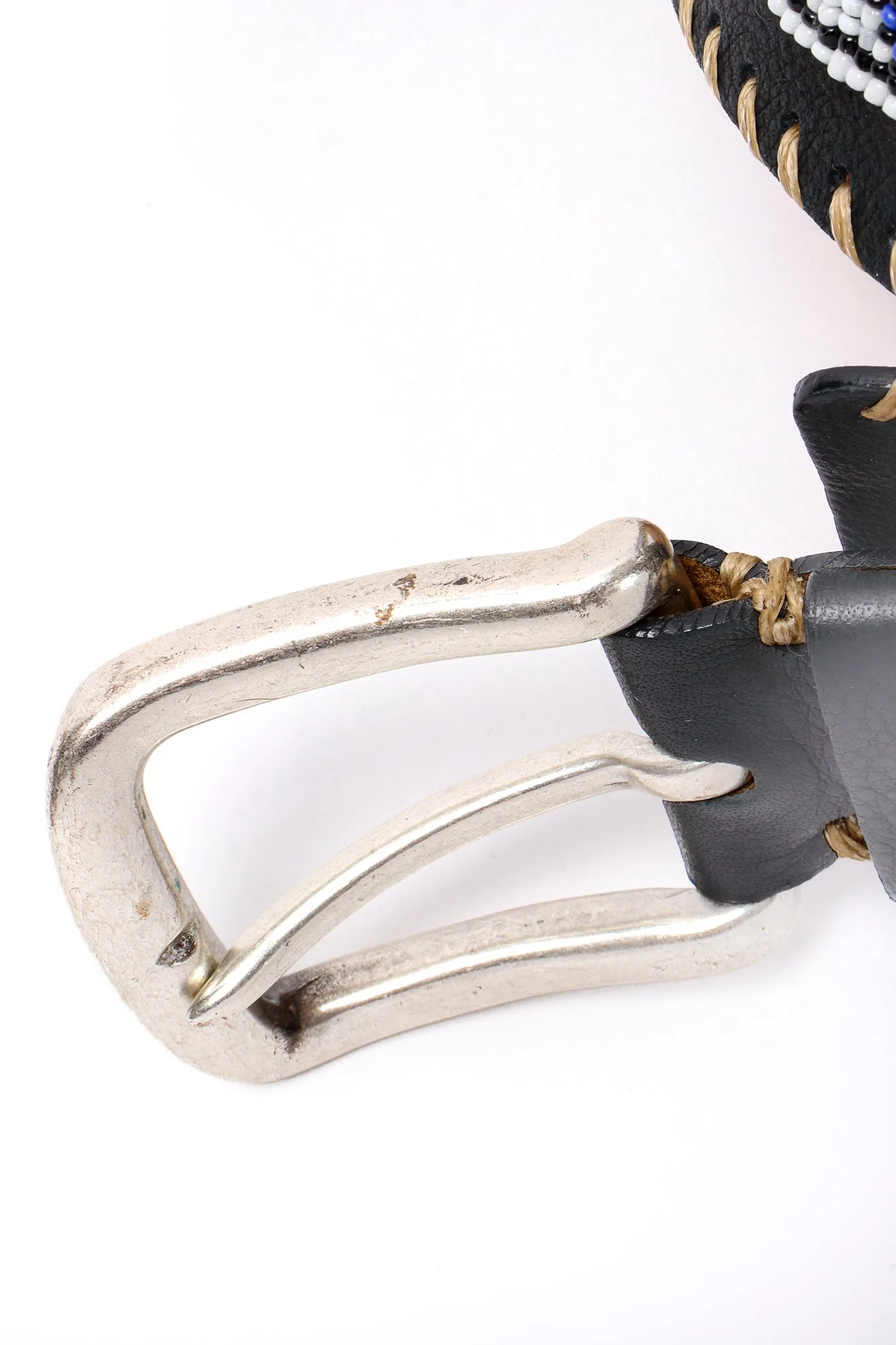 Beaded Leather Belt