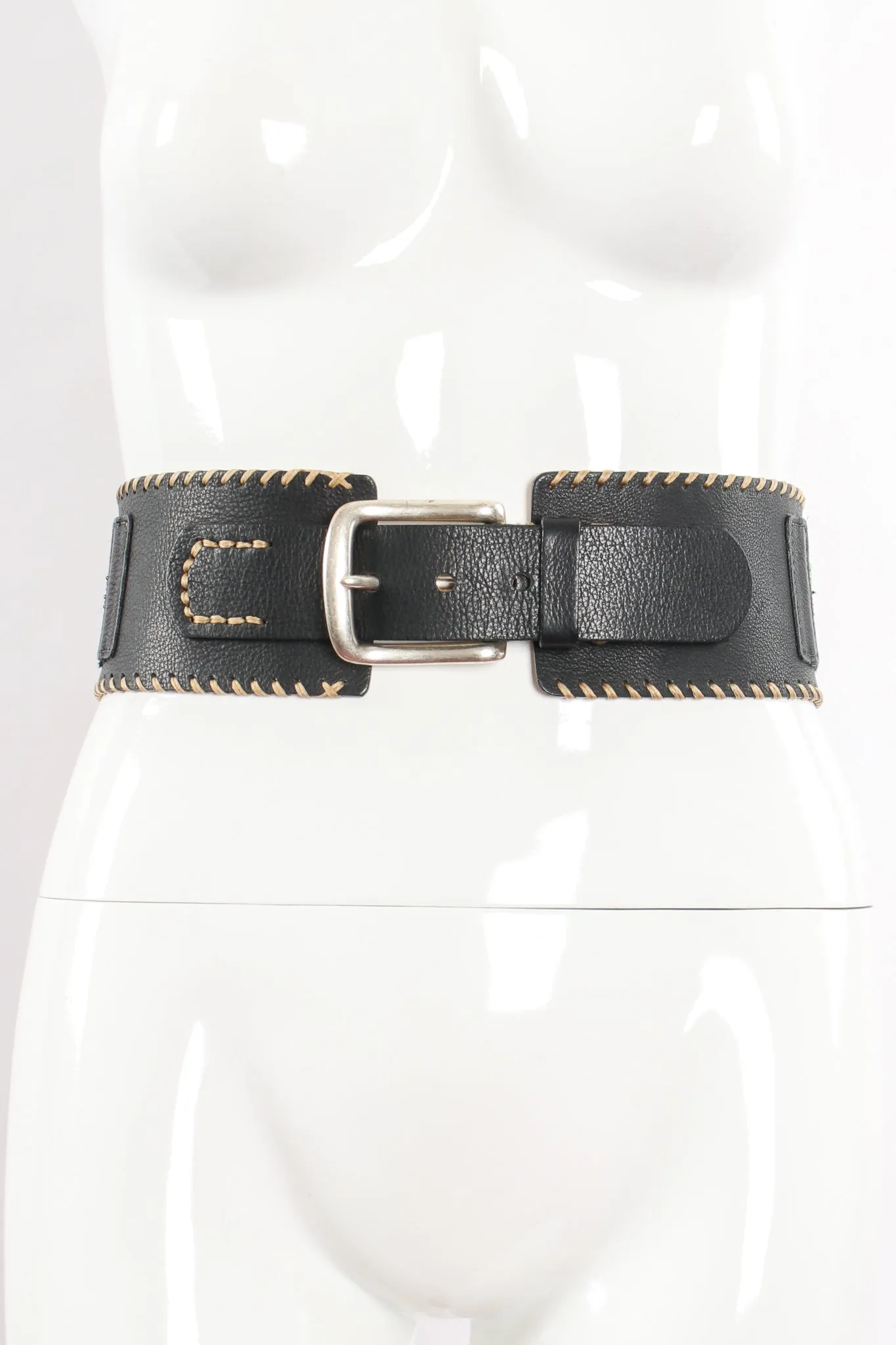 Beaded Leather Belt