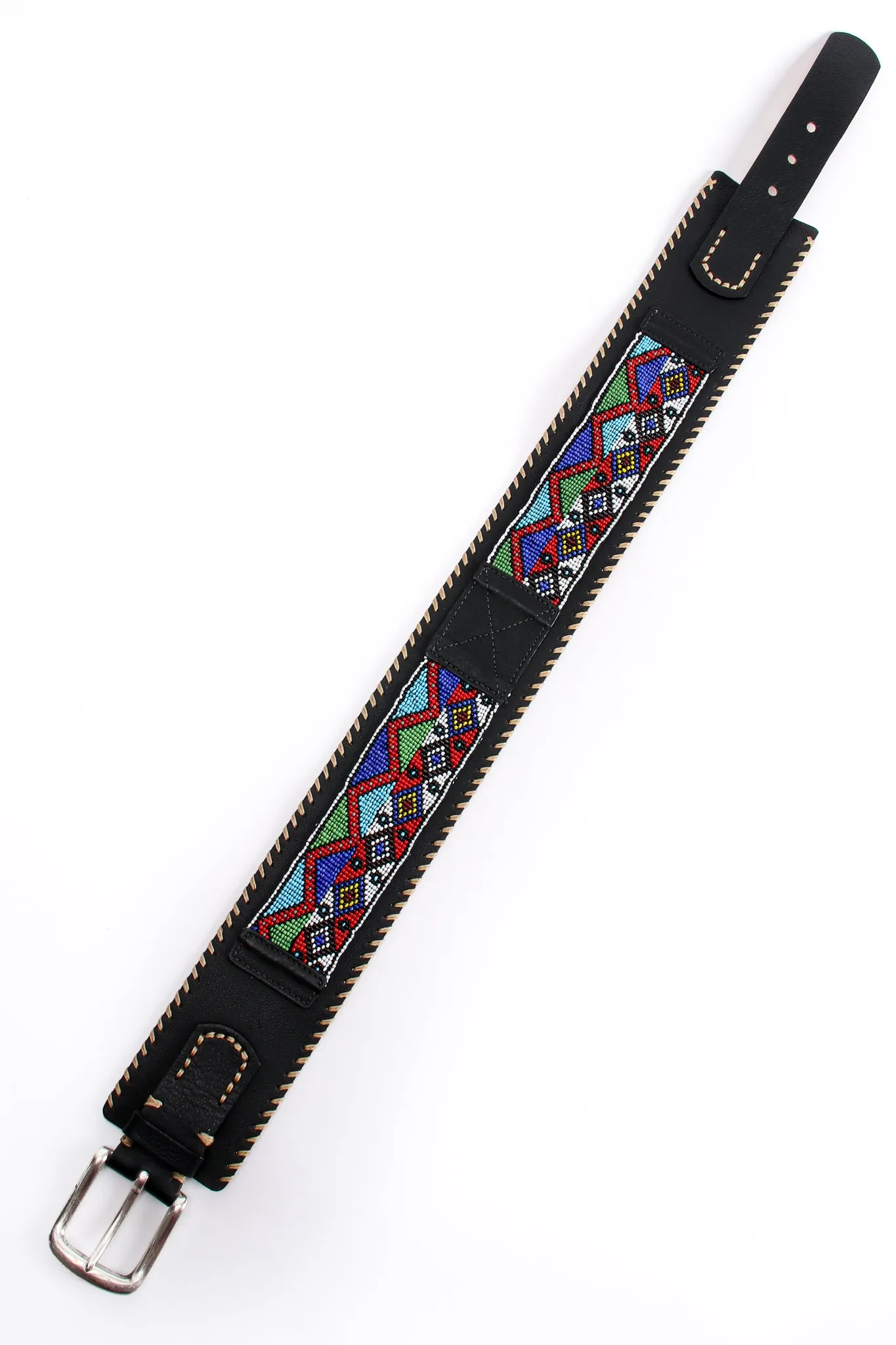 Beaded Leather Belt