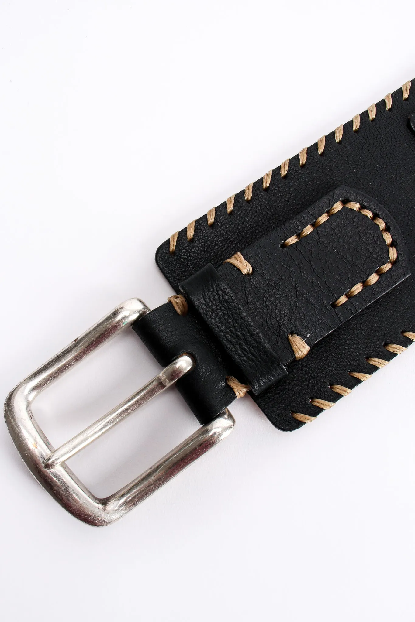 Beaded Leather Belt