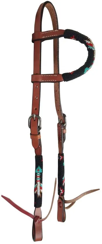 Beaded one ear headstall with arrow design