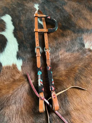 Beaded one ear headstall with arrow design