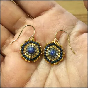 Bespoke Lapis and Gold Earrings "Vivian"