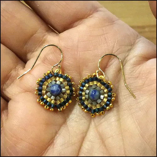 Bespoke Lapis and Gold Earrings "Vivian"