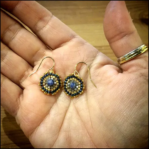 Bespoke Lapis and Gold Earrings "Vivian"