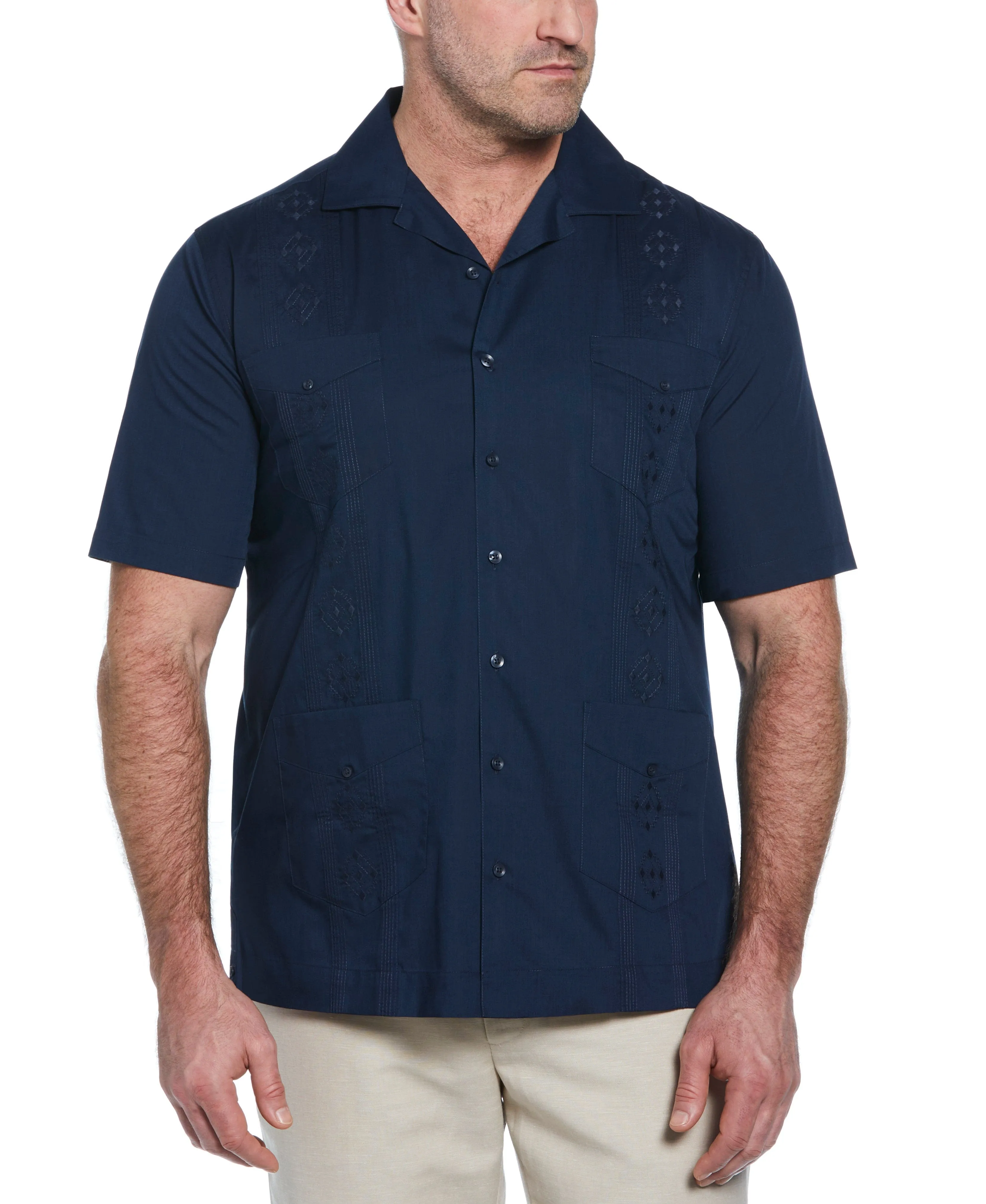 Big & Tall Authentic Embroidered Guayabera Shirt