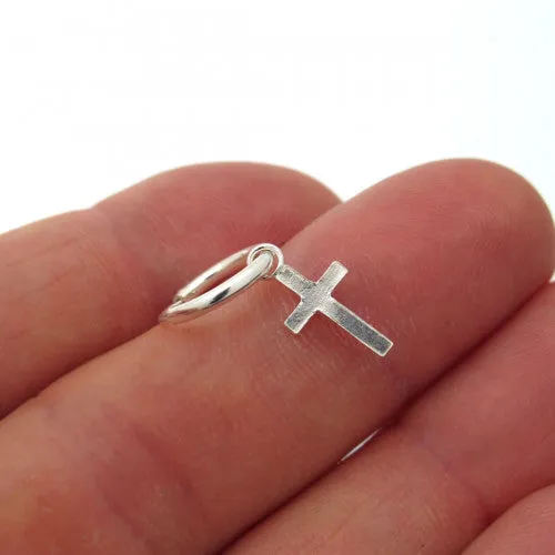Black Cross Earring - Handmade Gothic Jewelry for men or women - Oxidized Sterling silver