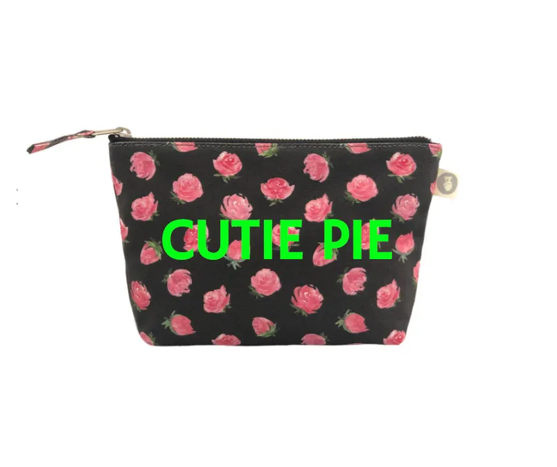 Black Floral Makeup Bag CUTIE PIE