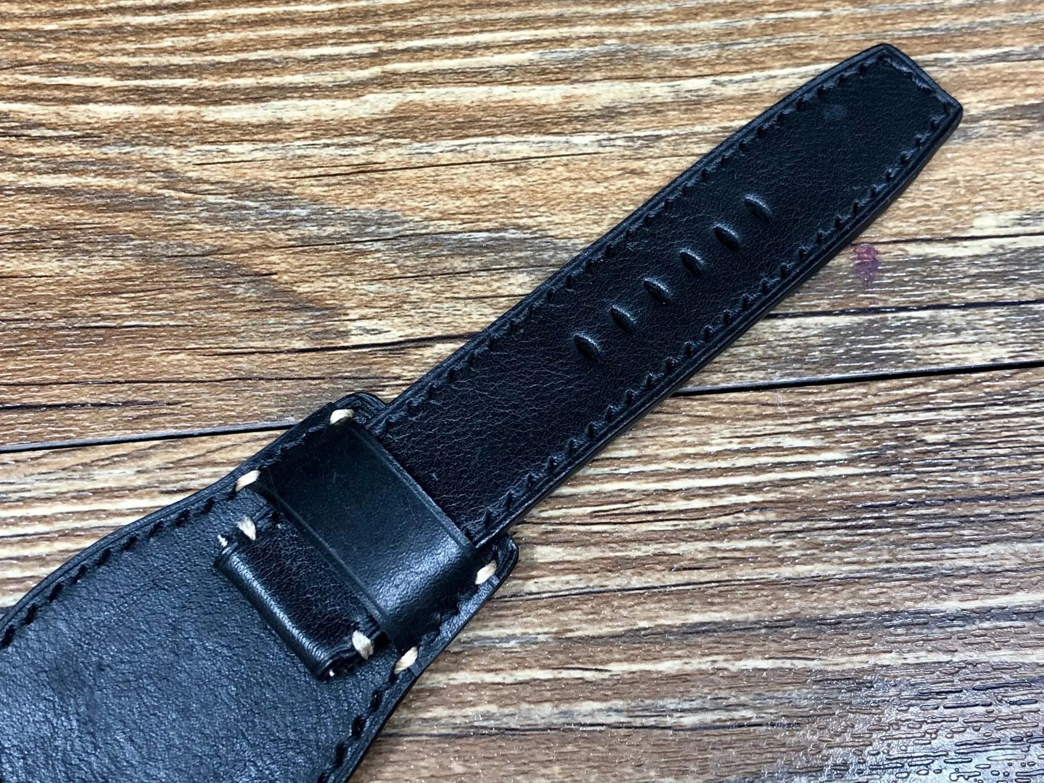 Black Leather Watch Straps, Leather Bund Straps 22mm, Genuine Leather Watch Band 22mm for Seiko Black Gold Prospex, Mens Wrist Watch Band Christmas Gift Ideas