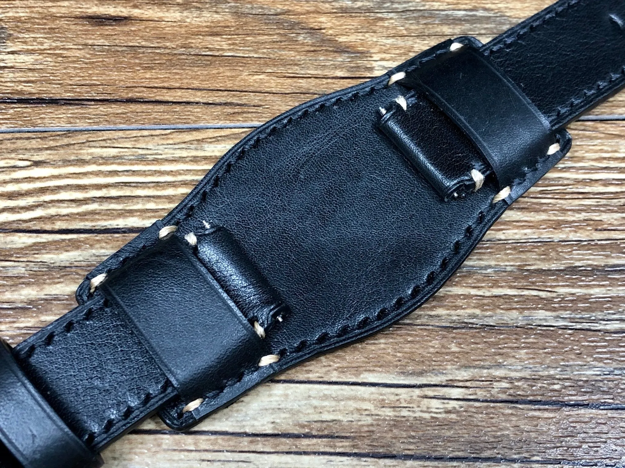 Black Leather Watch Straps, Leather Bund Straps 22mm, Genuine Leather Watch Band 22mm for Seiko Black Gold Prospex, Mens Wrist Watch Band Christmas Gift Ideas