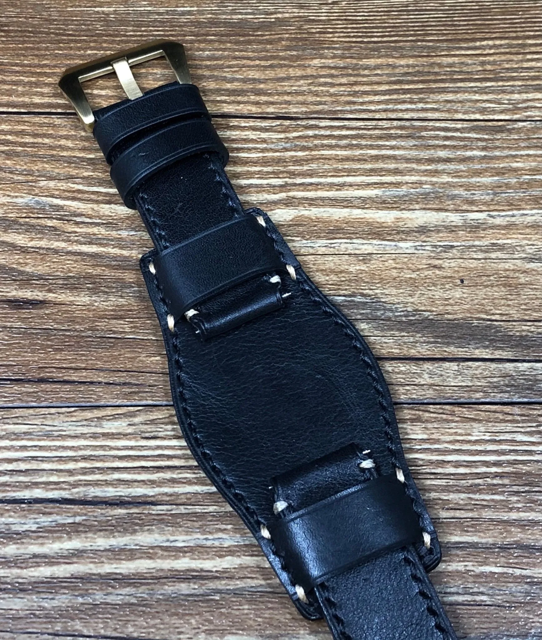Black Leather Watch Straps, Leather Bund Straps 22mm, Genuine Leather Watch Band 22mm for Seiko Black Gold Prospex, Mens Wrist Watch Band Christmas Gift Ideas
