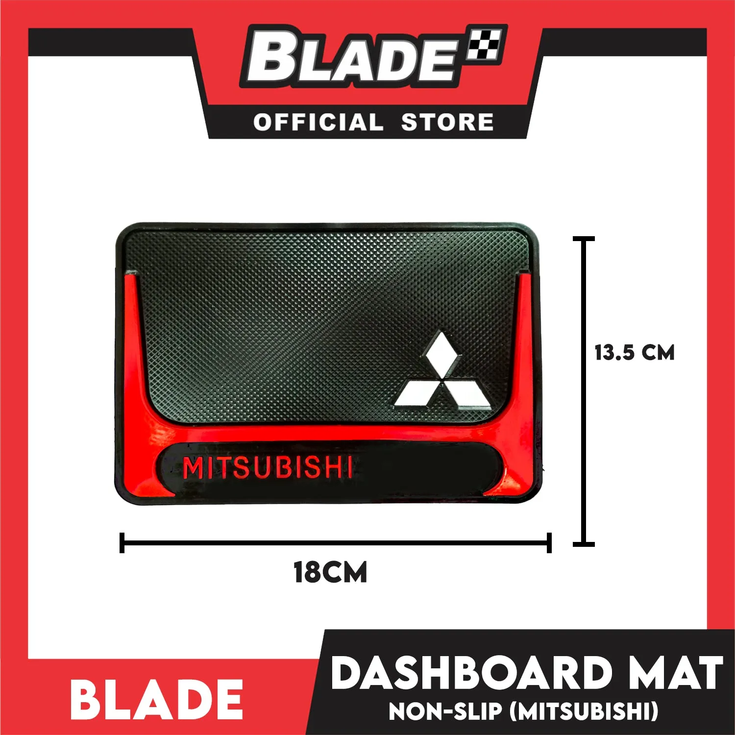 Blade Car Dashboard Mat Non-Slip (Mitsubishi Design) 18cm x 13.5cm