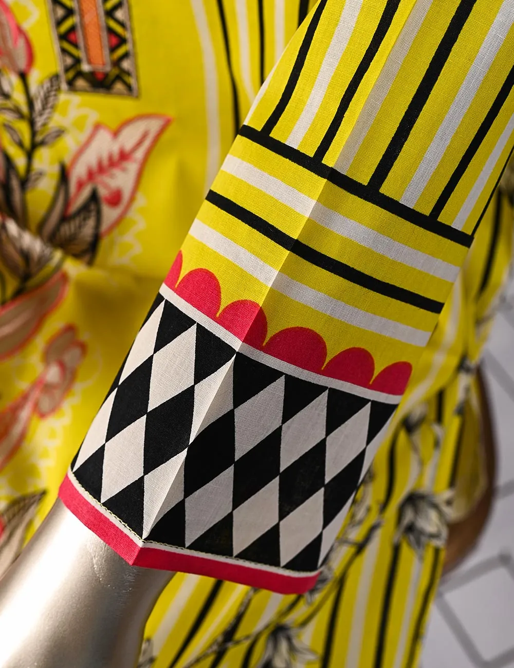 BLC-01B - Checkered Field | Un-Stitched Embroidered Lawn Dress