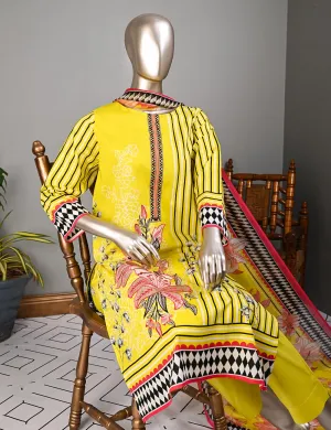 BLC-01B - Checkered Field | Un-Stitched Embroidered Lawn Dress