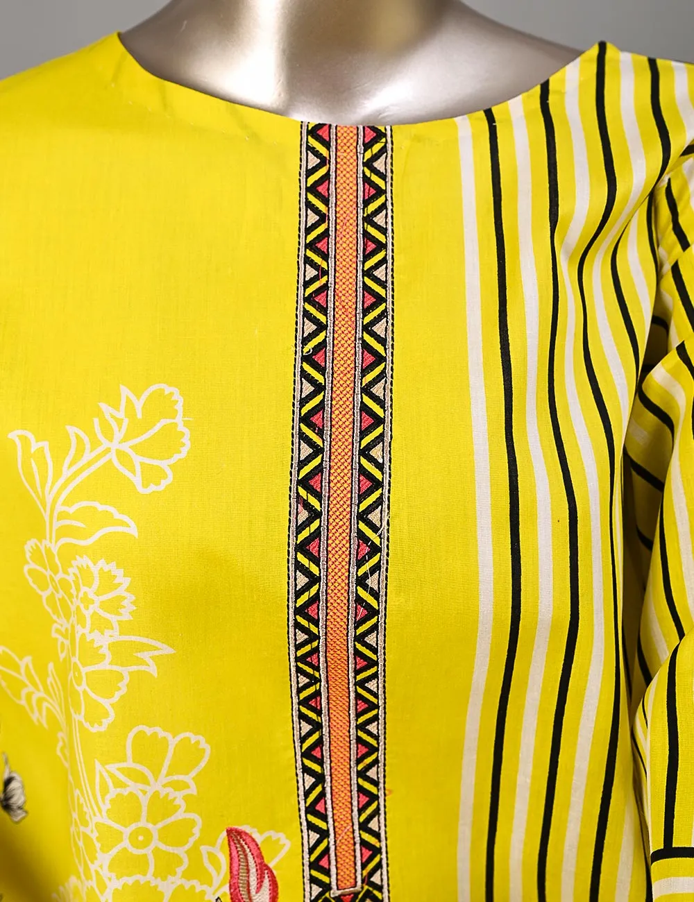 BLC-01B - Checkered Field | Un-Stitched Embroidered Lawn Dress
