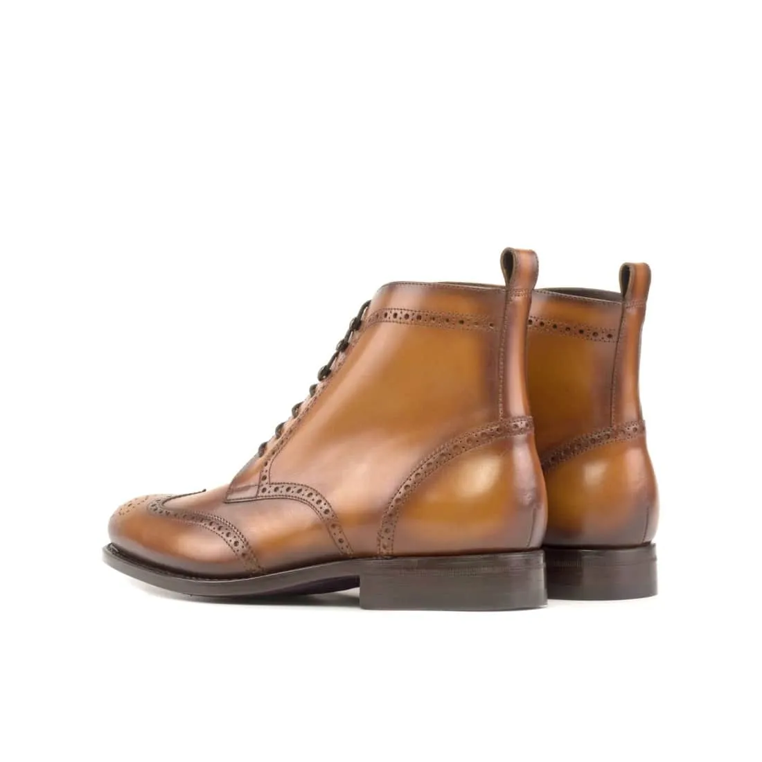 Bottines Derbies Brogue en cuir marron clair