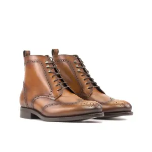 Bottines Derbies Brogue en cuir marron clair