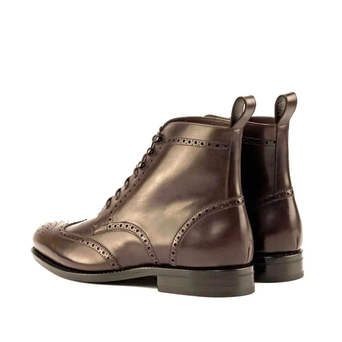 Bottines Derbies Brogue en cuir marron foncé
