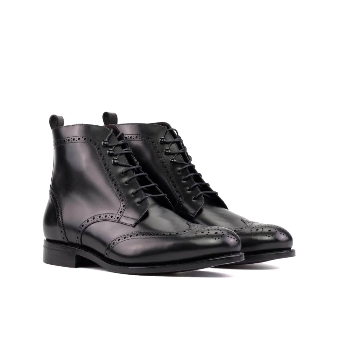 Bottines Derbies Brogue en cuir noir
