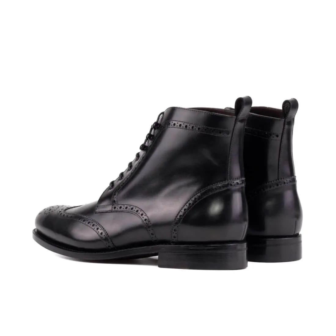 Bottines Derbies Brogue en cuir noir