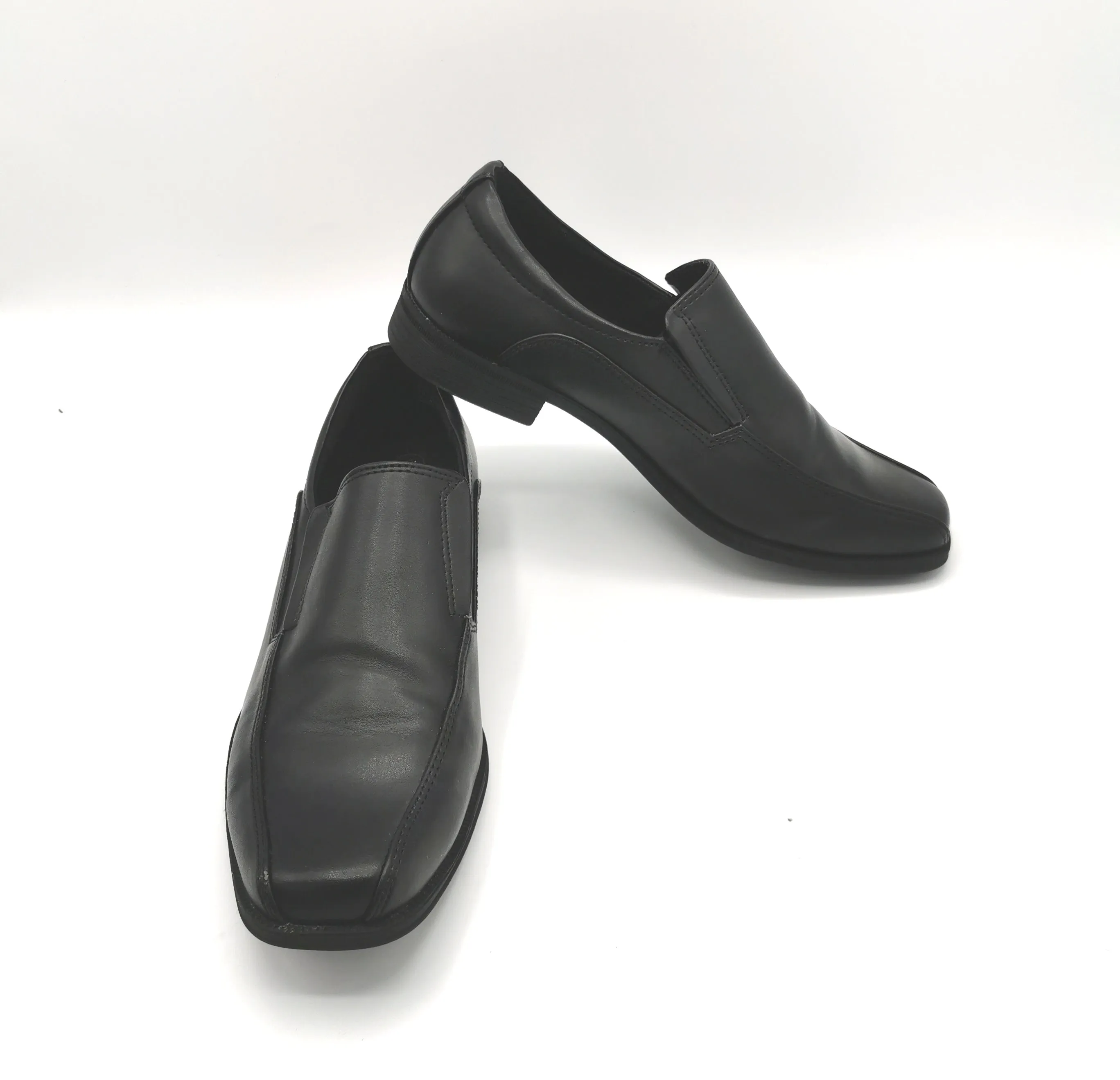 BOY SIZE 2 YOUTH - SMART FIT, Black Slip-On Dress Shoes NWOT B12