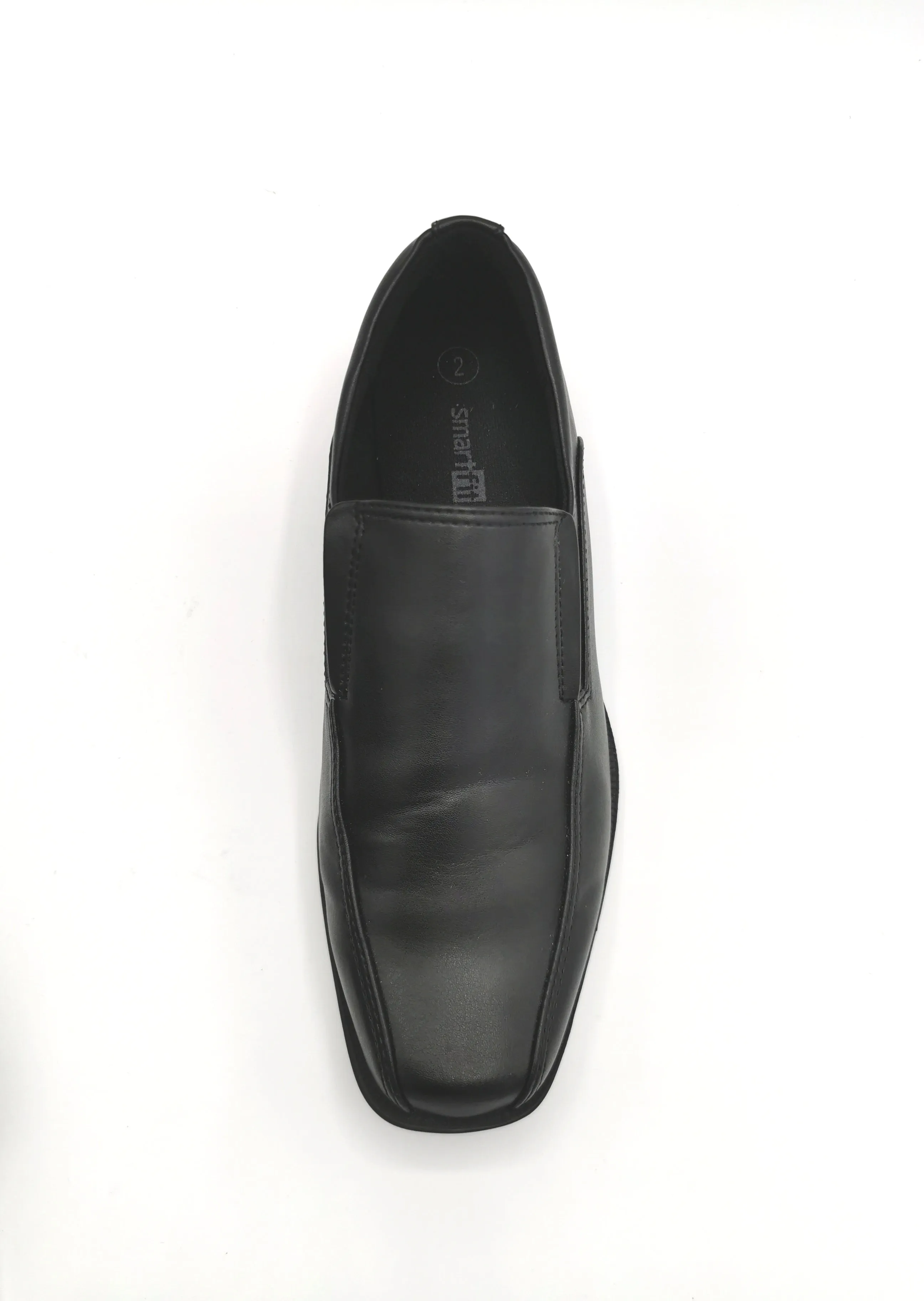 BOY SIZE 2 YOUTH - SMART FIT, Black Slip-On Dress Shoes NWOT B12