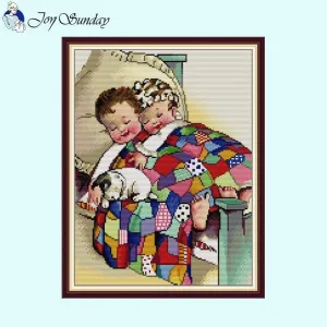 Brother and Sister Counted Cross Stitch