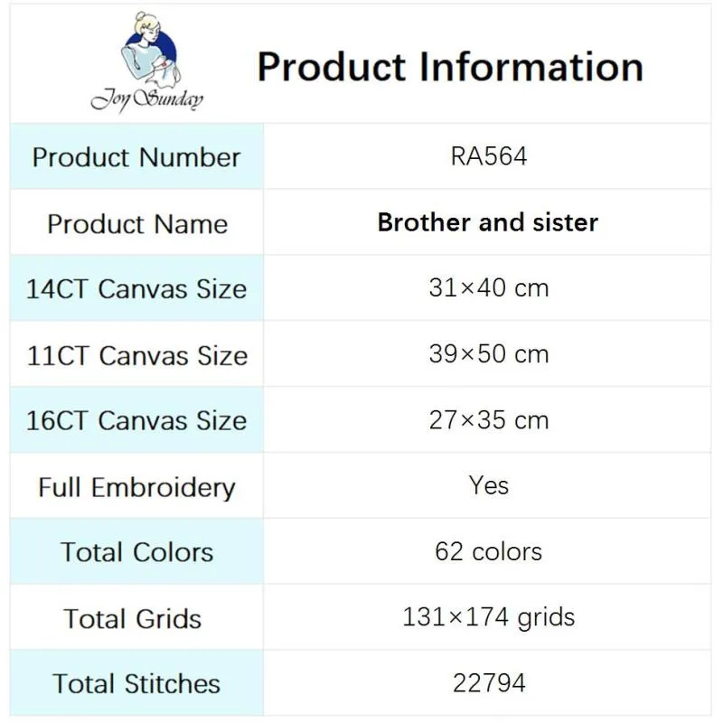 Brother and Sister Counted Cross Stitch
