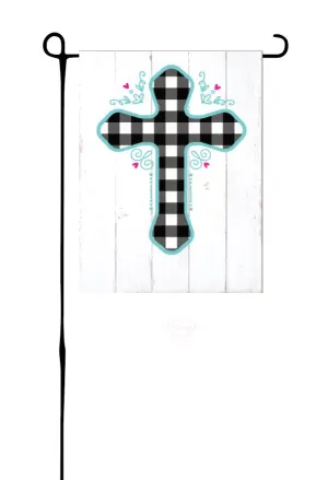 Buffalo Plaid Cross Garden Flag