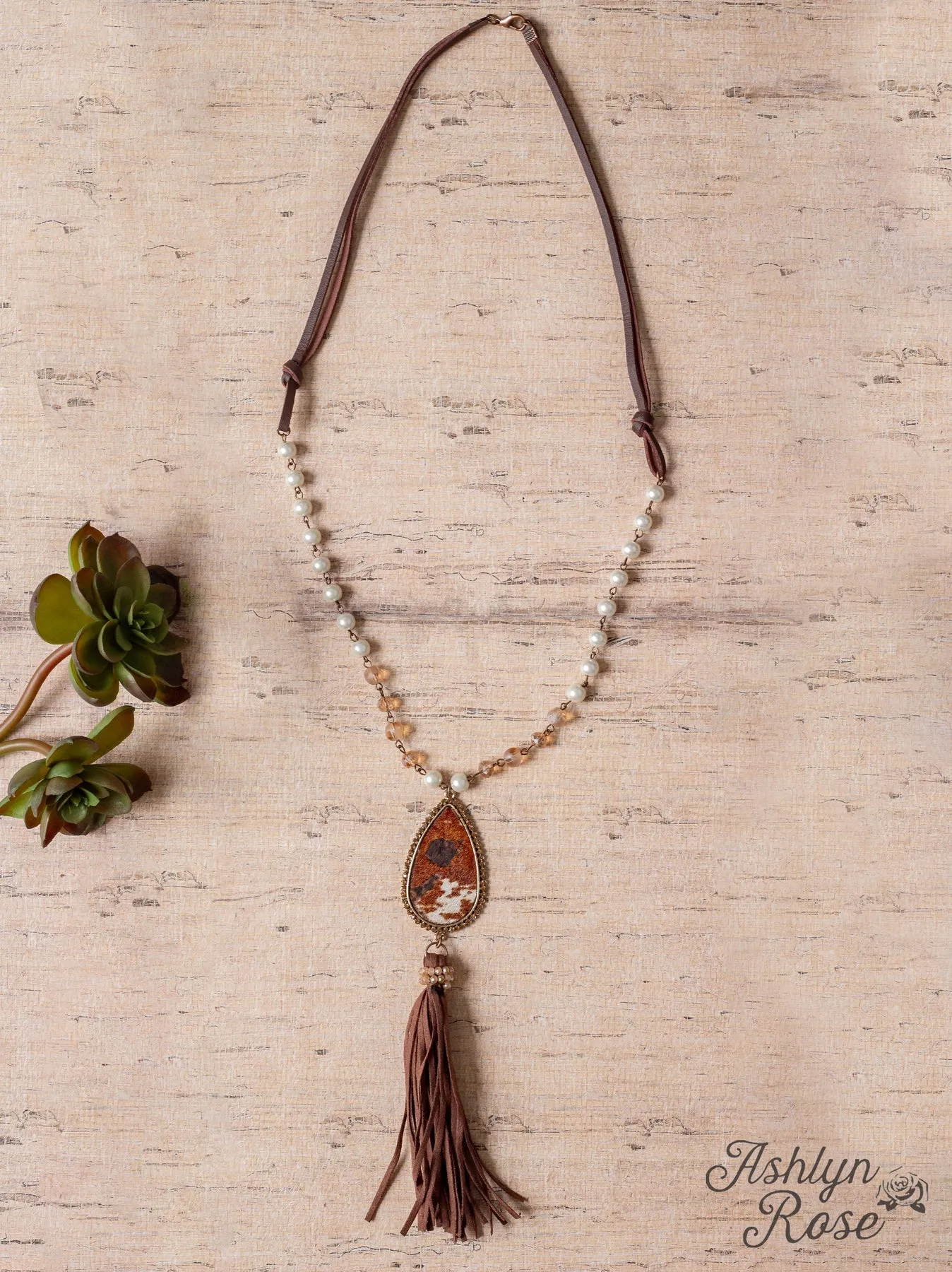 Call Me Crazy Brown Leather Necklace