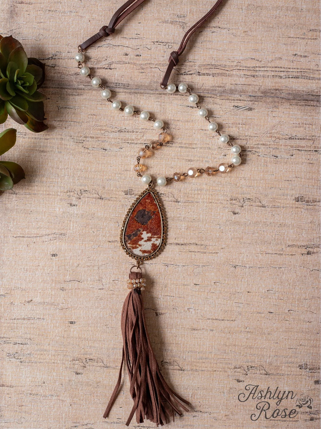 Call Me Crazy Brown Leather Necklace