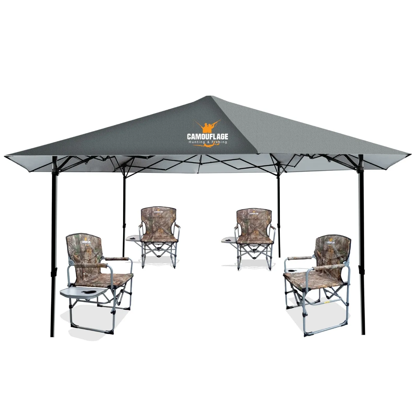 Camouflage - Hexagonal Outdoor Umbrella with LED Lights